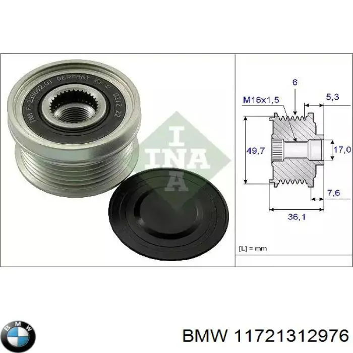 Клиновый ремень BMW 11721312976 цена, от 6.22 USD