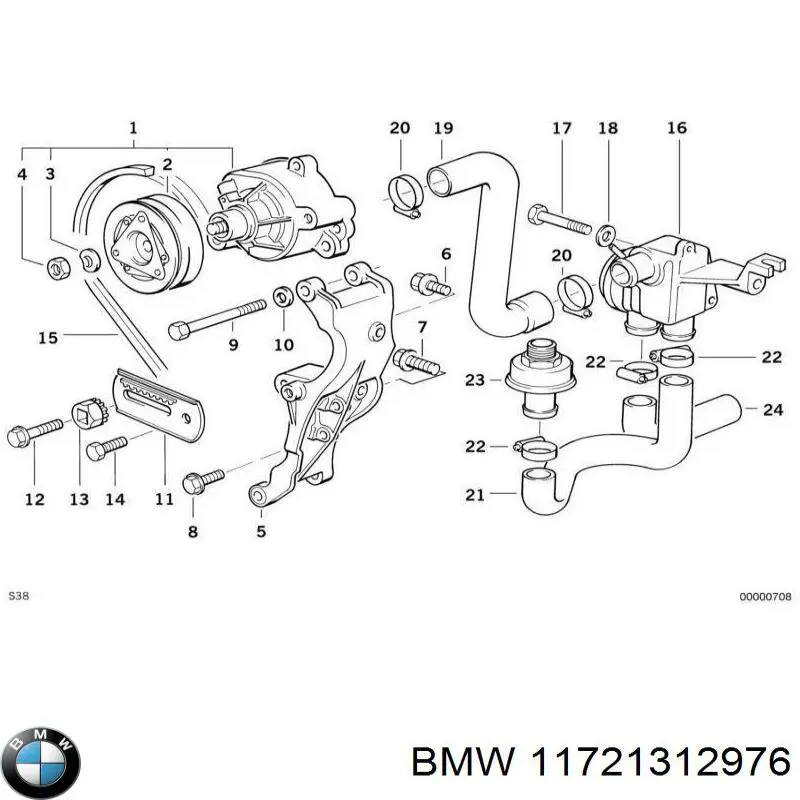 11721312976 BMW Поликлиновый ремень