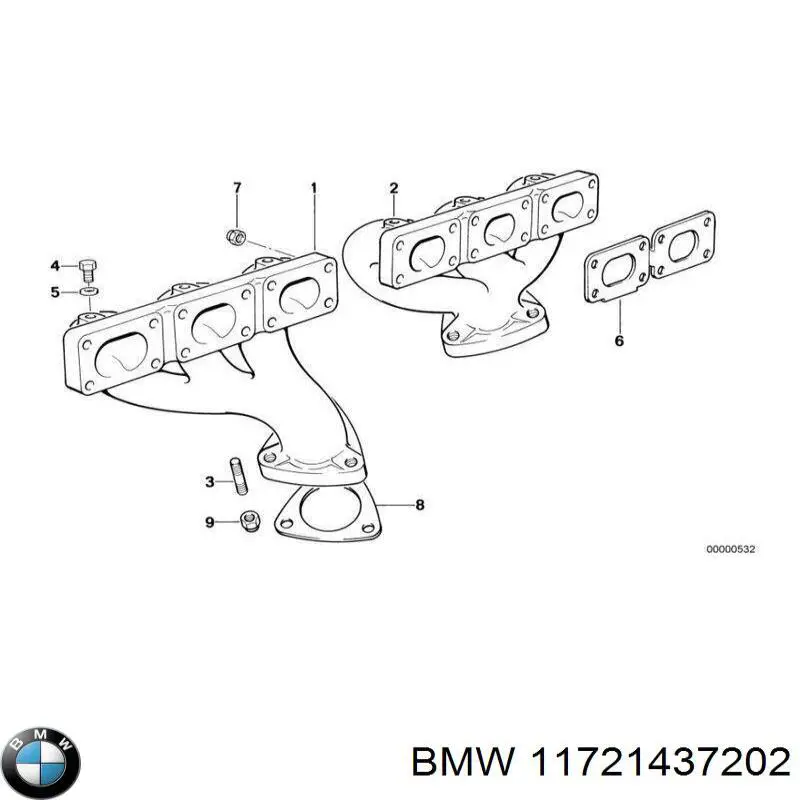 Гайка крепления приемной трубы глушителя (штанов) BMW 11721437202 цена, от 1.27 USD