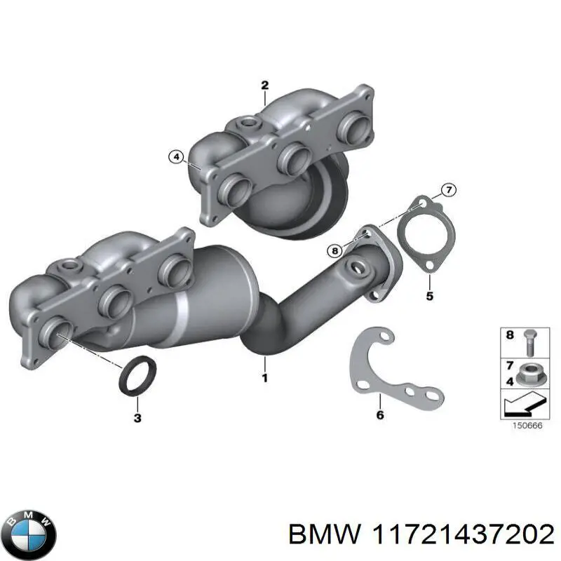 Гайка крепления приемной трубы глушителя (штанов) 11721437202 BMW
