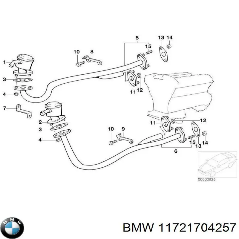 Клапан подачи вторичного воздуха BMW 11721704257 цена, от 18.22 USD