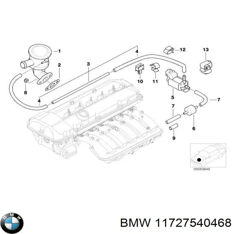 11721427078 BMW válvula egr de recirculação dos gases