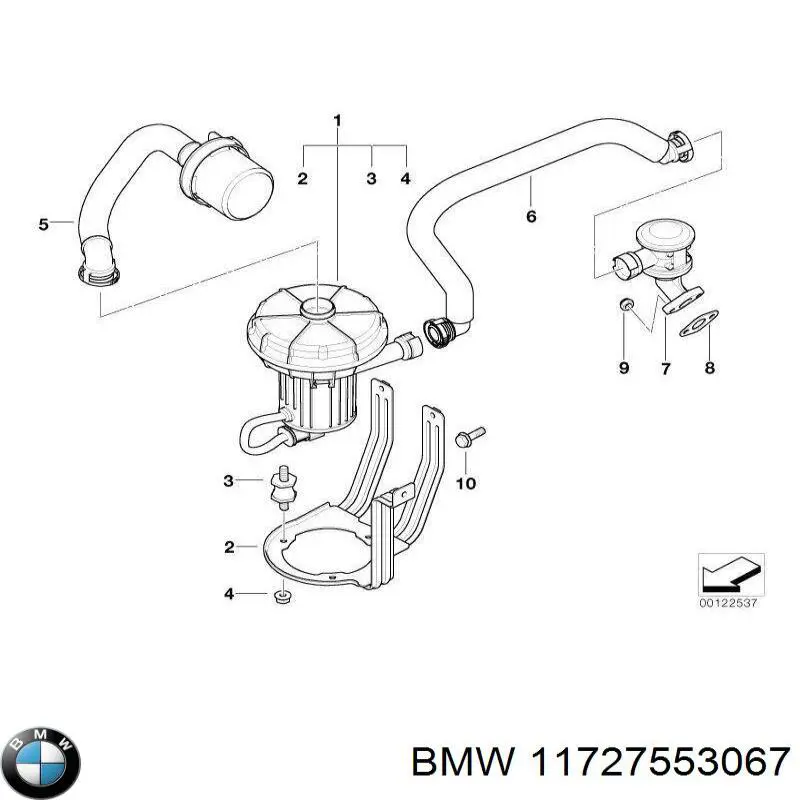 Клапан подачи вторичного воздуха BMW 11727553067 цена, от 25.34 USD