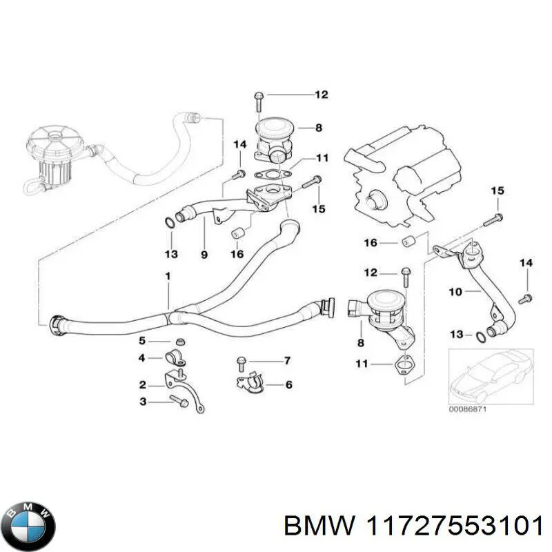 Клапан EGR рециркуляции газов BMW 11727553101