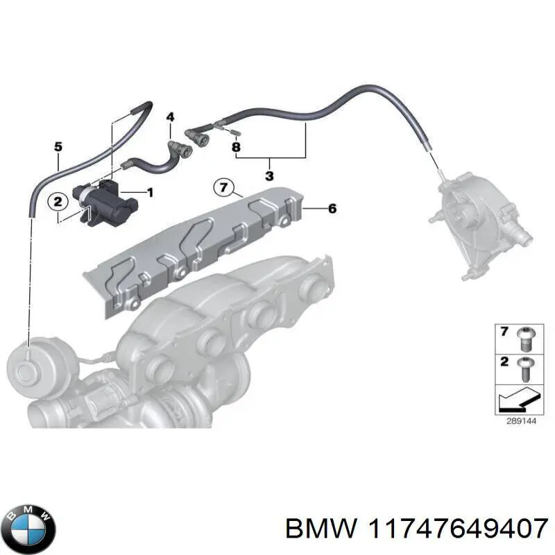 Клапан преобразователь давления наддува (соленоид) 11747649407 BMW