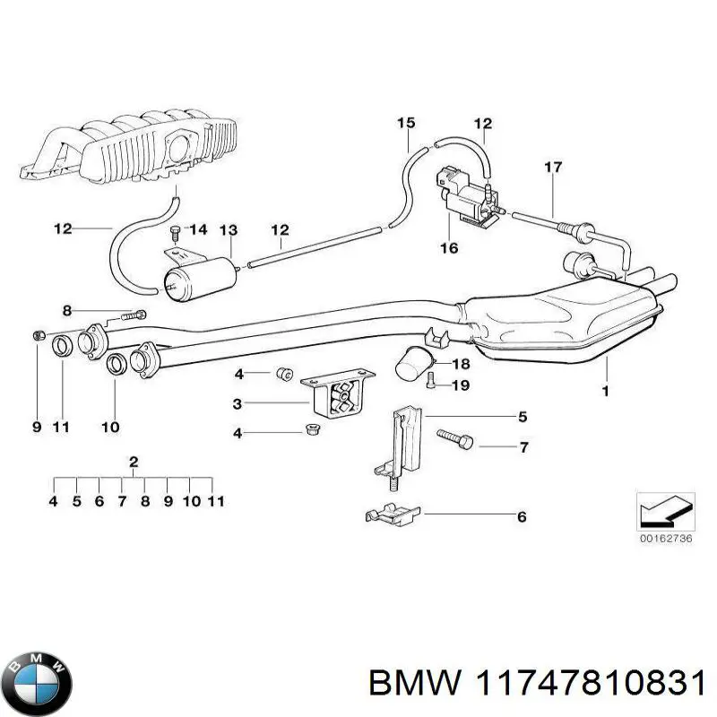 11747810831 BMW Клапан соленоид регулирования заслонки EGR