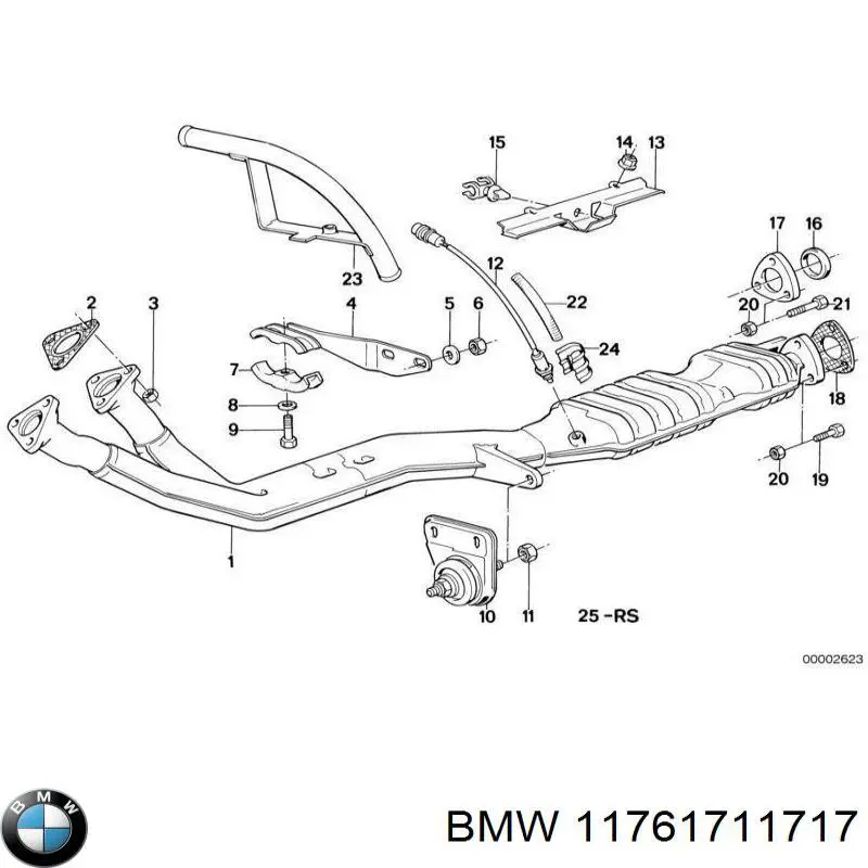 Купить 11761711717 BMW Прокладка турбины выхлопных газов, впуск