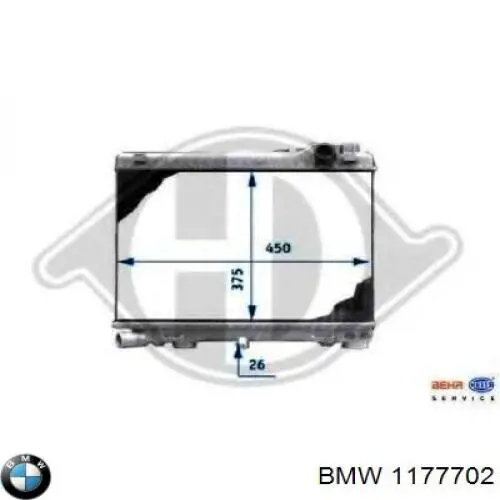 Радиатор 1177702 BMW