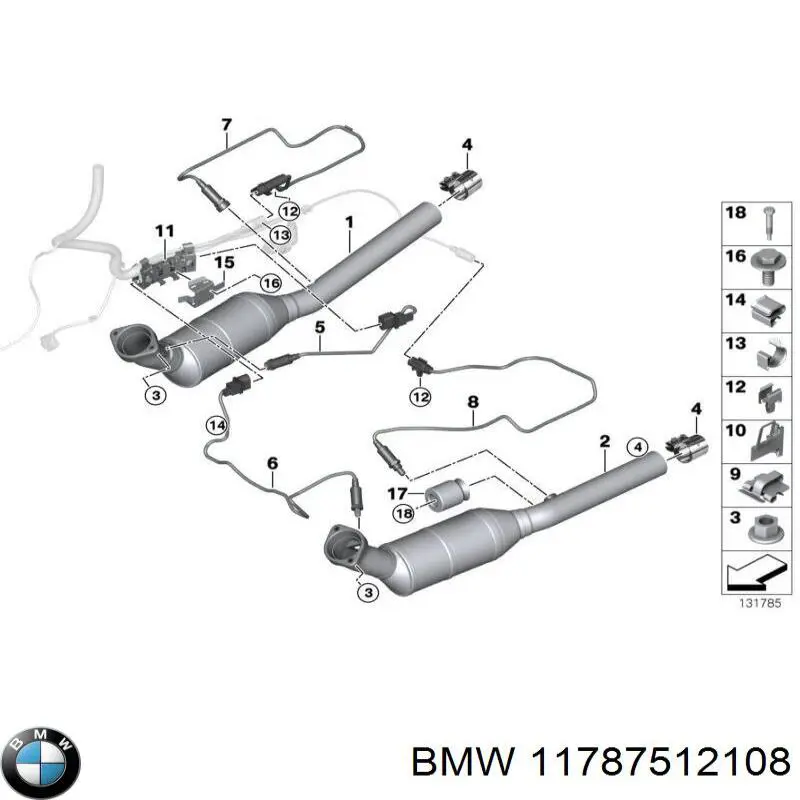 Лямбда зонд, датчик кислорода до катализатора BMW 11787512108