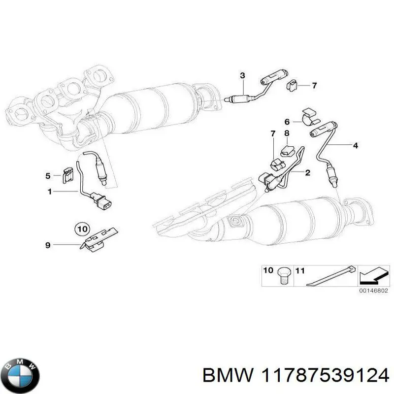 Лямбда-зонд, датчик кислорода до катализатора левый 11787539124 BMW