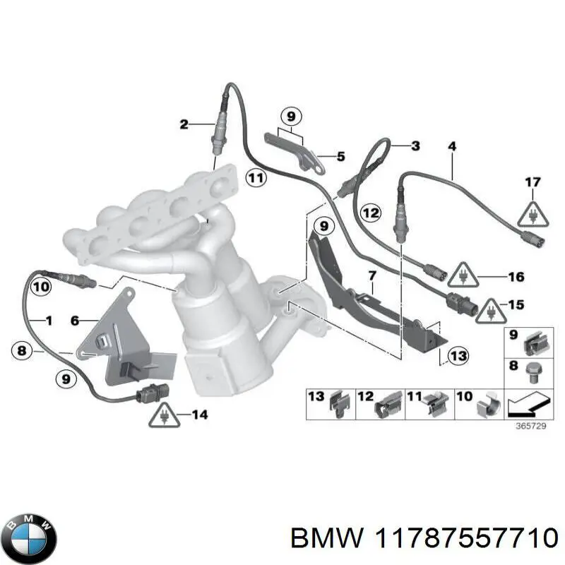 Купить 11787557710 BMW Датчик температуры отработавших газов (ОГ), до катализатора