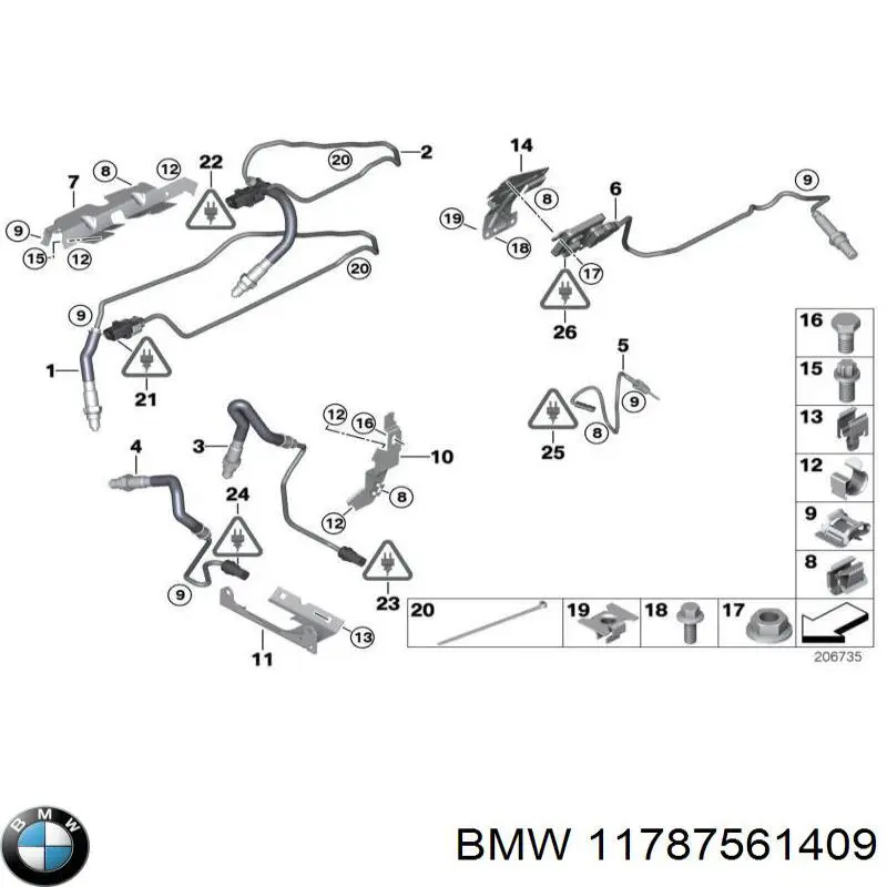 Лямбдазонд, датчик кислорода до катализатора BMW 11787561409 цена, от 101.62 USD
