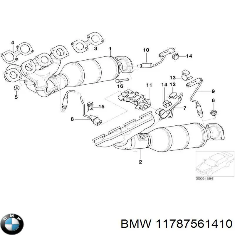 11787561410 BMW лямбда-зонд, датчик кислорода до катализатора