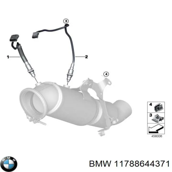 11788644371 BMW sonda lambda, sensor de oxigênio até o catalisador