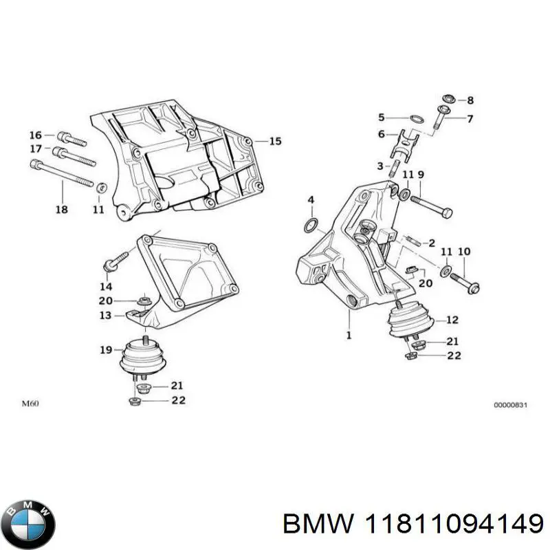 Гидроопора двигателя левая BMW 11811094149 цена, от 39.25 USD