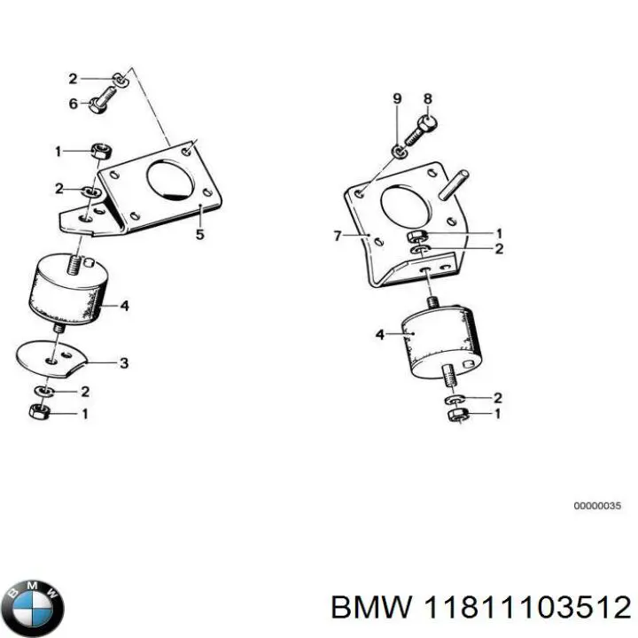 11811103512 BMW подушка (опора двигателя левая/правая)