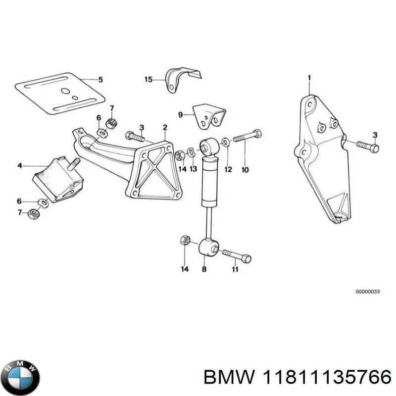 Амортизатор двигателя (демпфер) BMW 11811135766
