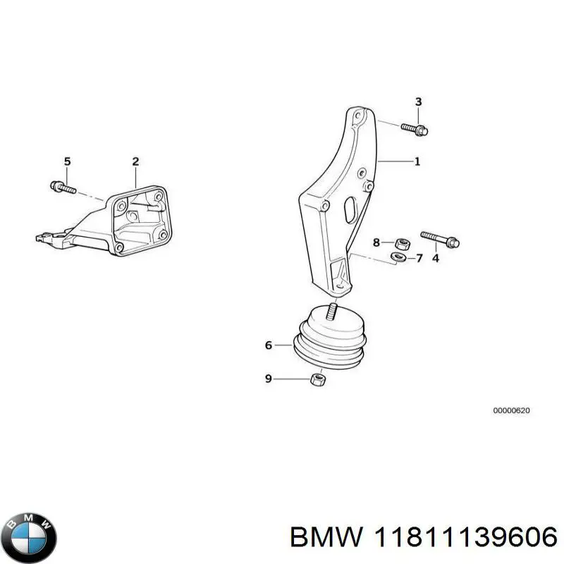 Левая/правая опора двигателя 11811139606 BMW