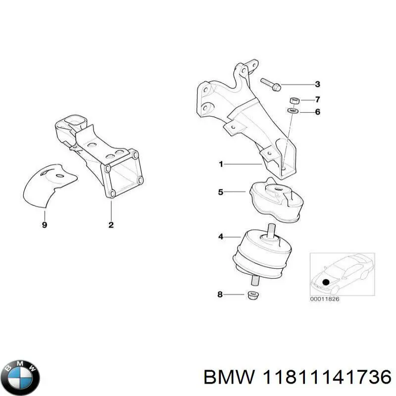11811141736 BMW Правая подушка двигателя