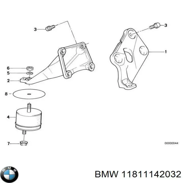 11811142032 BMW подушка (опора двигателя левая)