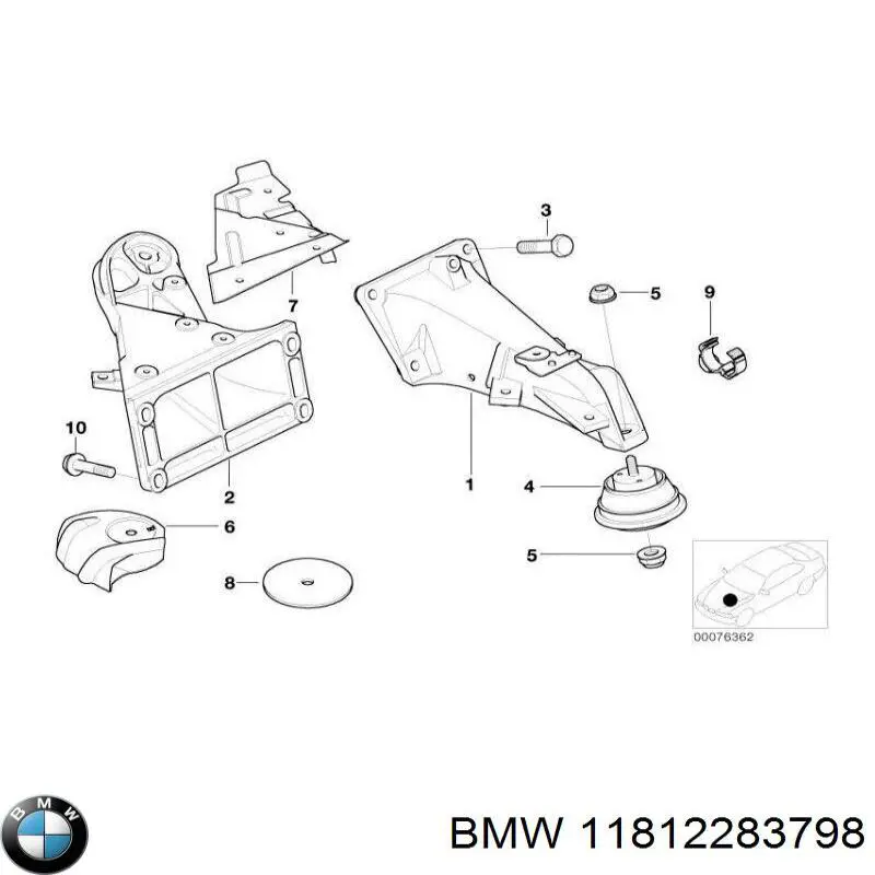 Купить 11812283798 BMW Подвеска двигателя (силового агрегата)