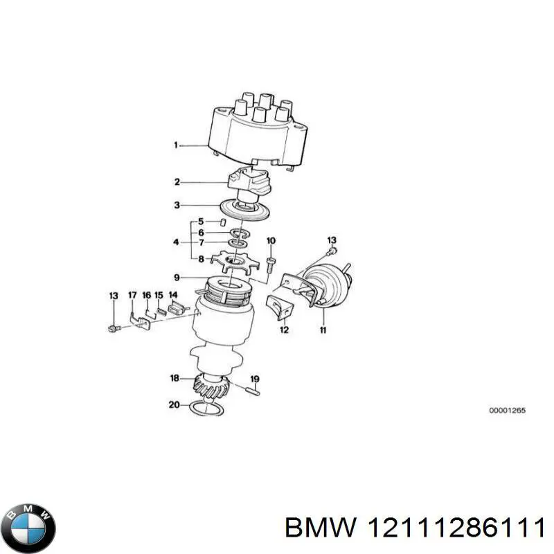 Бегунок (ротор) распределителя зажигания, трамблера BMW 12111286111 цена, от 38.23 USD