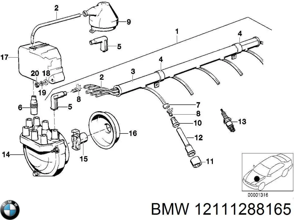 12111277193 BMW крышка распределителя зажигания (трамблера)