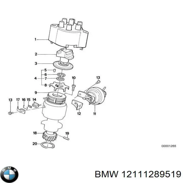 Крышка распределителя зажигания (трамблера) BMW 12111289519 цена, от 14.66 USD