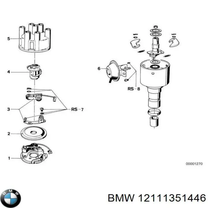 Крышка распределителя зажигания (трамблера) BMW 12111351446
