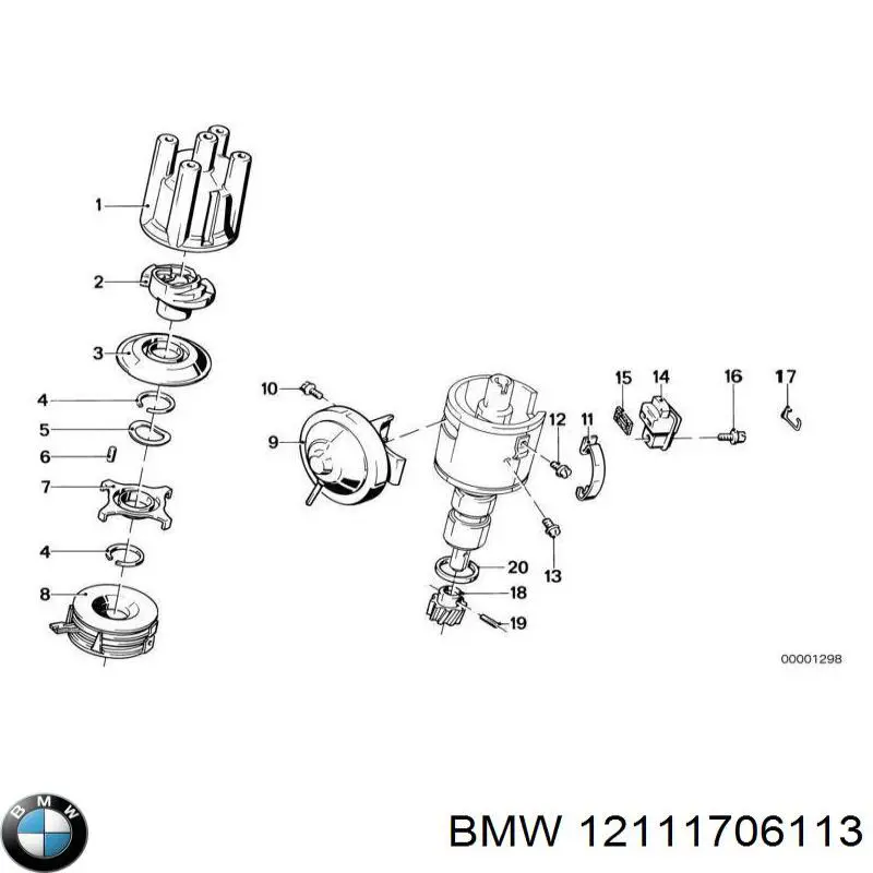 Крышка распределителя зажигания (трамблера) BMW 12111706113