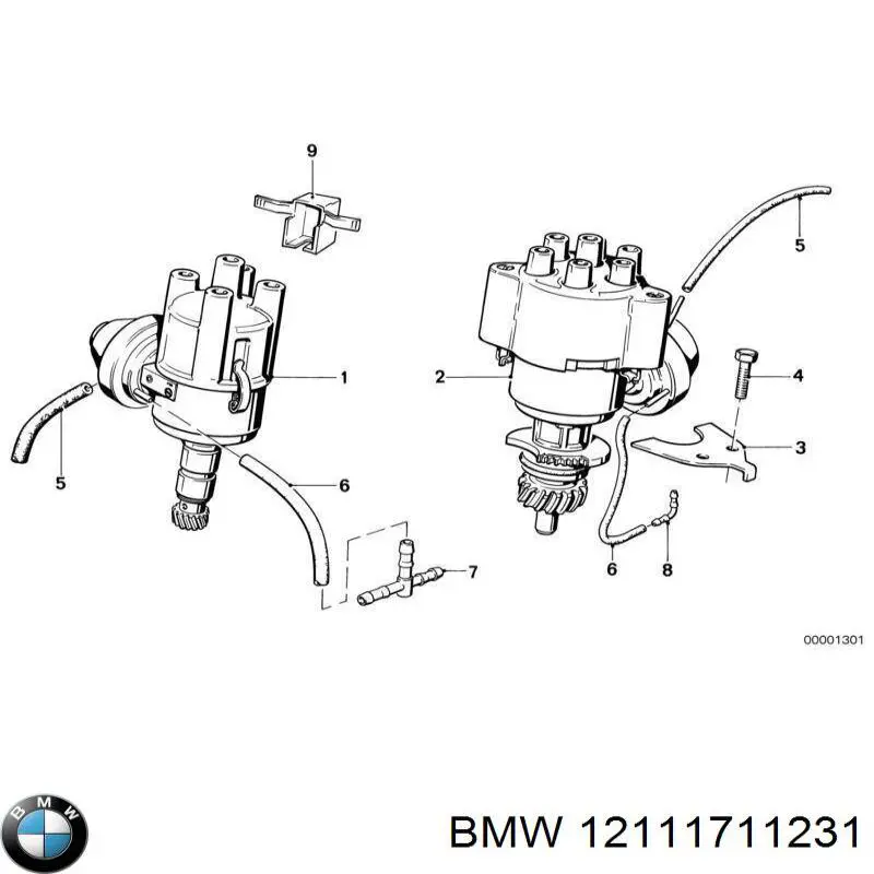 12111711231 BMW distribuidor de ignição (distribuidor)