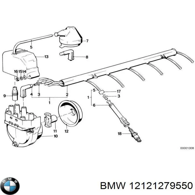 Провода высоковольтные, комплект BMW 12121279550