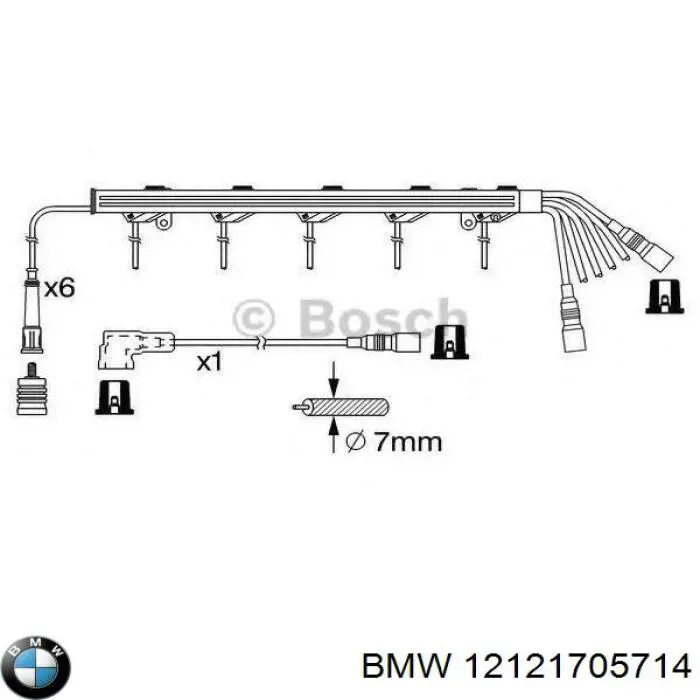 Провода высоковольтные, комплект BMW 12121705714
