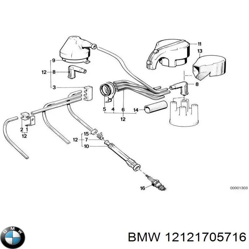Купить 12121705716 BMW Провода высокого напряжения