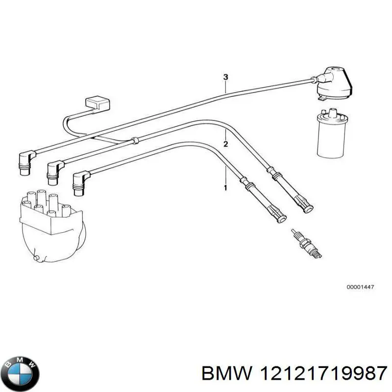 Провода высоковольтные, комплект BMW 12121719987