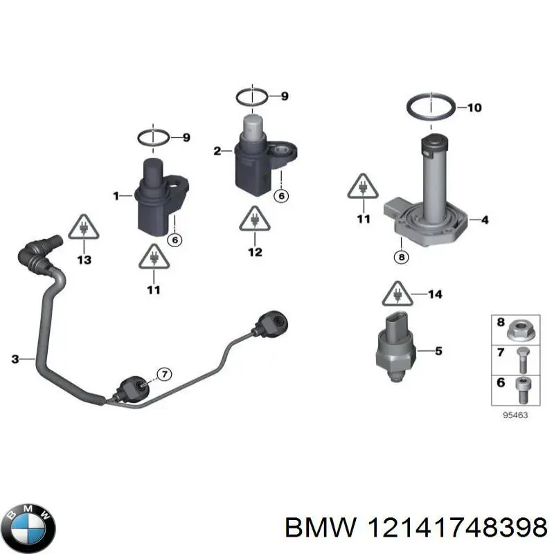 Junta, sensor de posicion cigueñal 12141748398 BMW