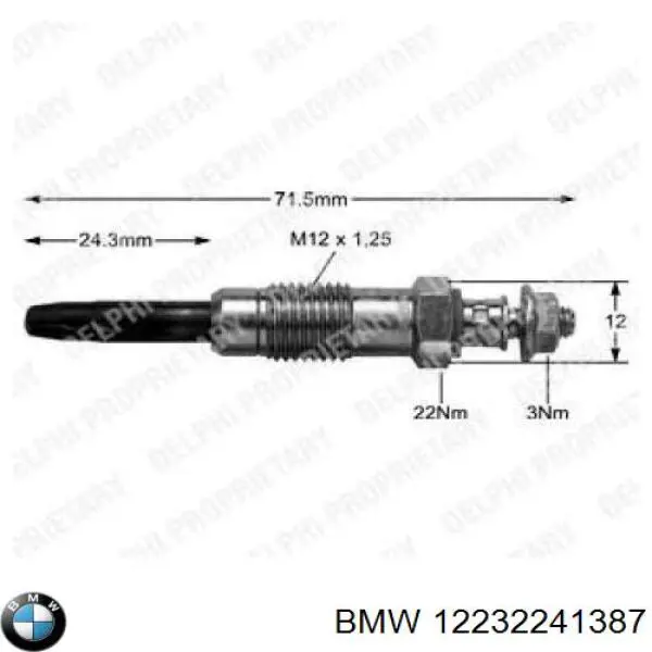 Свечи накала BMW 12232241387 цена, от 8.13 USD