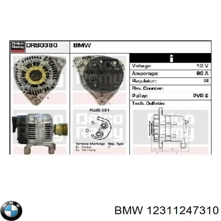 Автомобильный генератор BMW 12311247310 цена, от 31.67 USD