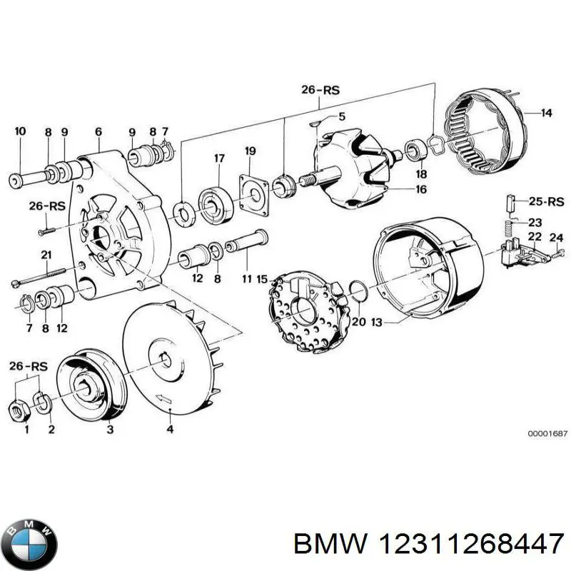 Кронштейн генератора 12311268447 BMW