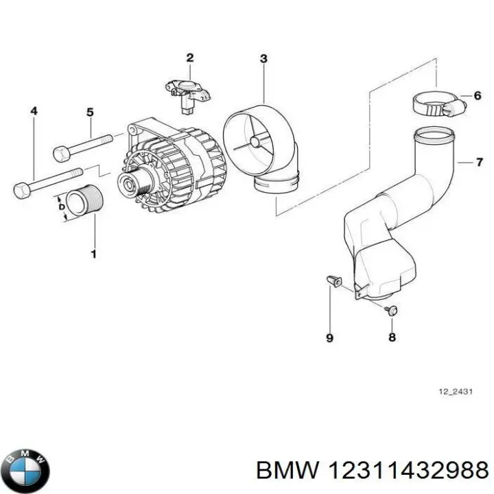 12311432988 BMW шкив генератора