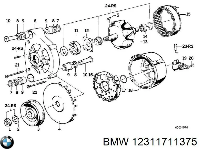 Генератор автомобиля BMW 12311288409
