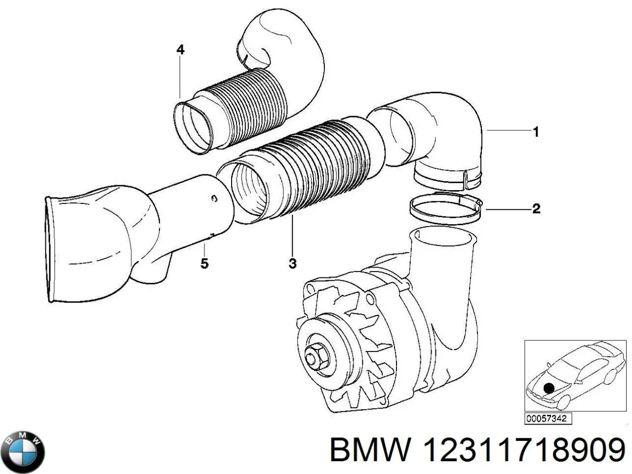 Воздухозаборник воздушного фильтра 12311718909 BMW