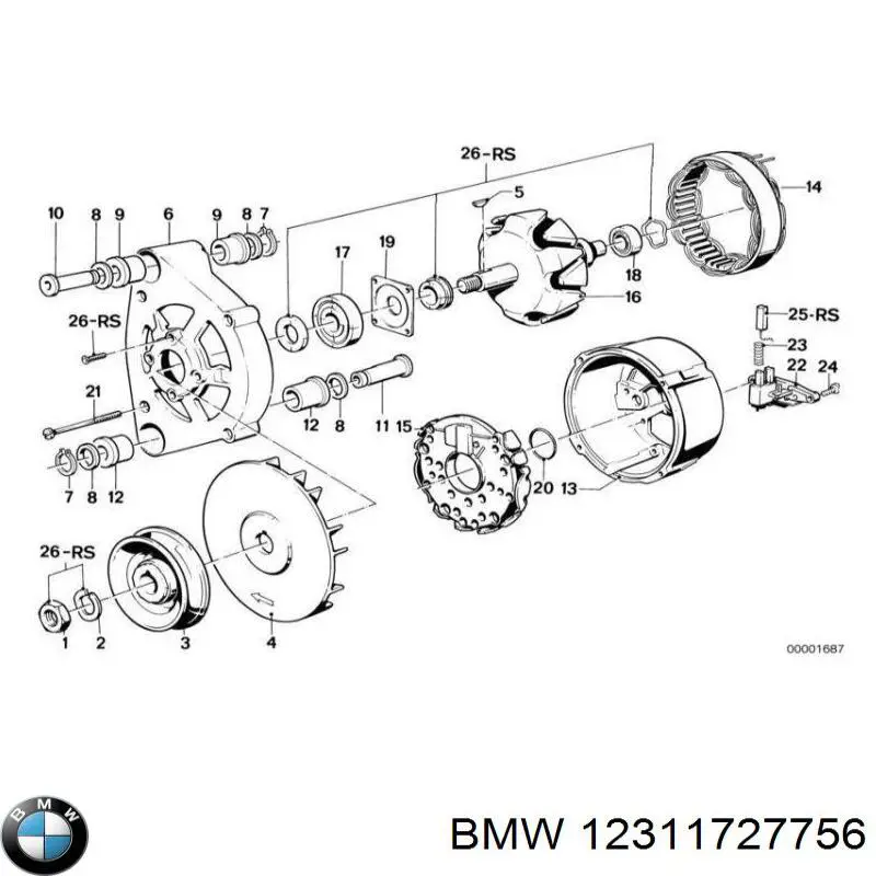 Щетка генератора BMW 12311727756 цена, от 1.22 USD