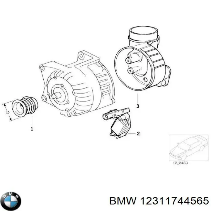 Генератор 12311744565 BMW