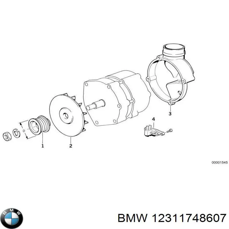12311748607 BMW реле-регулятор генератора (реле зарядки)