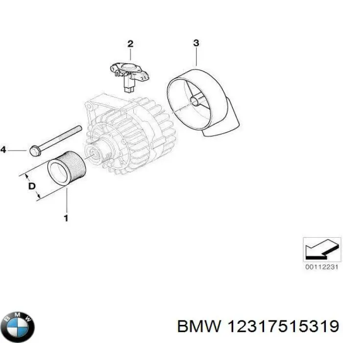 12317515319 BMW реле-регулятор генератора (реле зарядки)