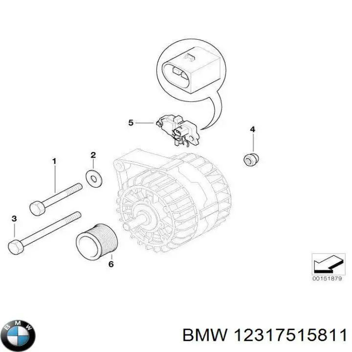 12317515811 BMW реле-регулятор генератора (реле зарядки)