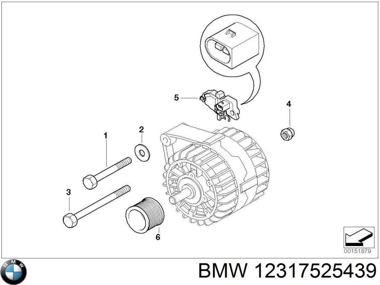 Шкив генератора BMW 12317525439
