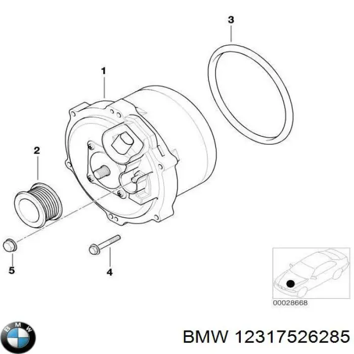 Генератор 12317526285 BMW