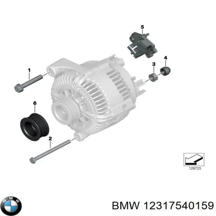 Шкив генератора BMW 12317540159